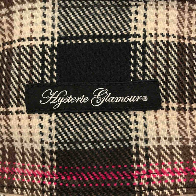 その他 チェック バック プリント フード ジップアップ シャツ ジャケット