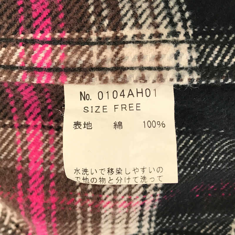 その他 チェック バック プリント フード ジップアップ シャツ ジャケット