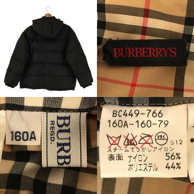 その他 90s リバーシブル ノバチェック ダウン ジャケット フーディ ドローコード付き