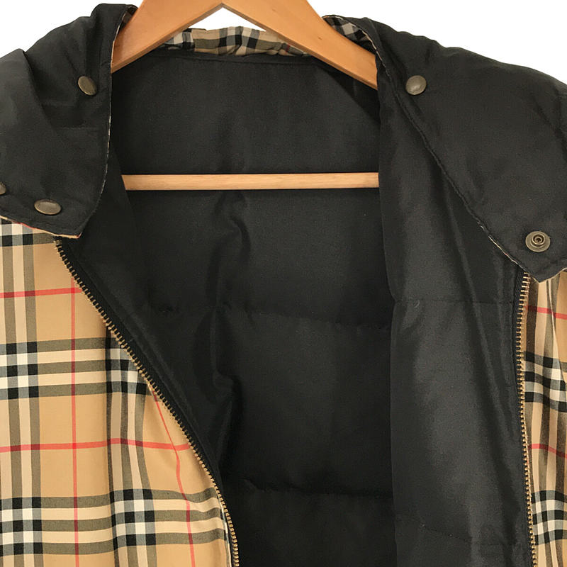 その他 90s リバーシブル ノバチェック ダウン ジャケット フーディ ドローコード付き