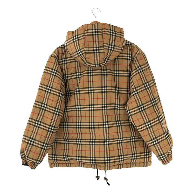その他 90s リバーシブル ノバチェック ダウン ジャケット フーディ ドローコード付き