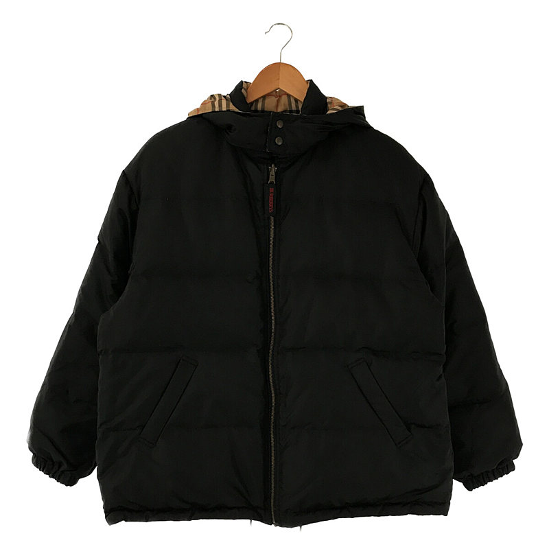 その他 90s リバーシブル ノバチェック ダウン ジャケット フーディ ドローコード付き