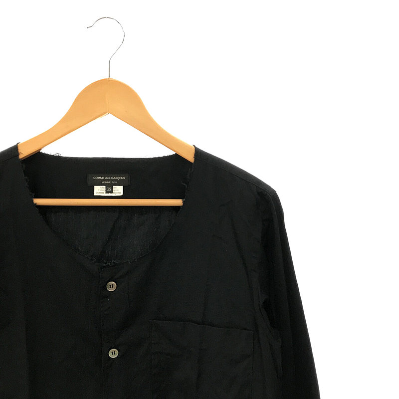 COMME des GARCONS HOMME PLUS / コムデギャルソンオムプリュス 青年期の木 コットン カットオフ ノーカラー 長袖シャツ