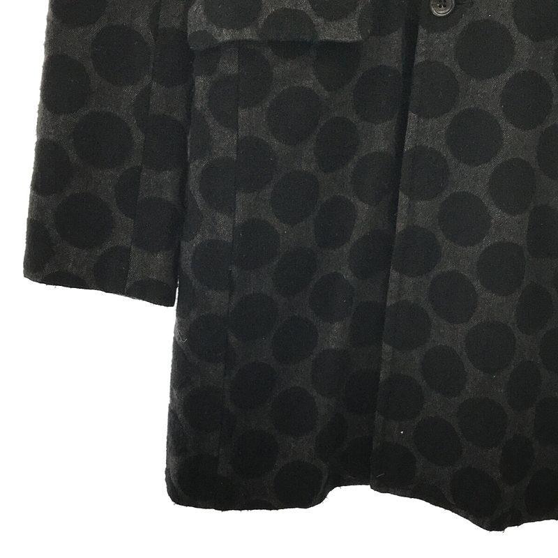 BLACK COMME des GARCONS / ブラックコムデギャルソン ウール コットン ドット ジャガード ロングジャケット コート
