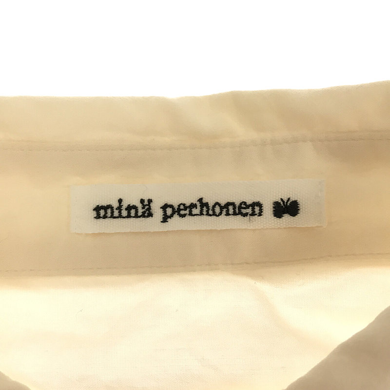 mina perhonen / ミナペルホネン even シルク混 刺繍ロゴ バッグギャザーブラウス シャツ イーブン