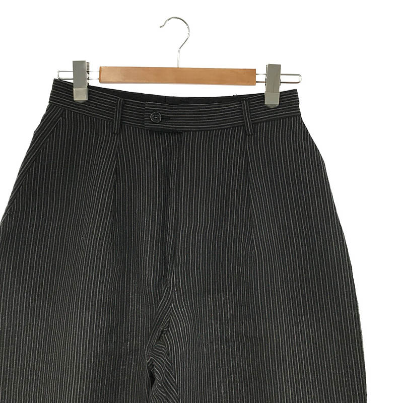 MAINU / マイヌ Linen/和紙 Ojo Stripe Side Dirts Pocket Wide Pants リネン ストライプ サイドダーツポケット ワイドパンツ