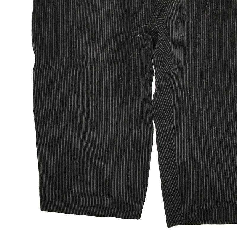 MAINU / マイヌ Linen/和紙 Ojo Stripe Side Dirts Pocket Wide Pants リネン ストライプ サイドダーツポケット ワイドパンツ