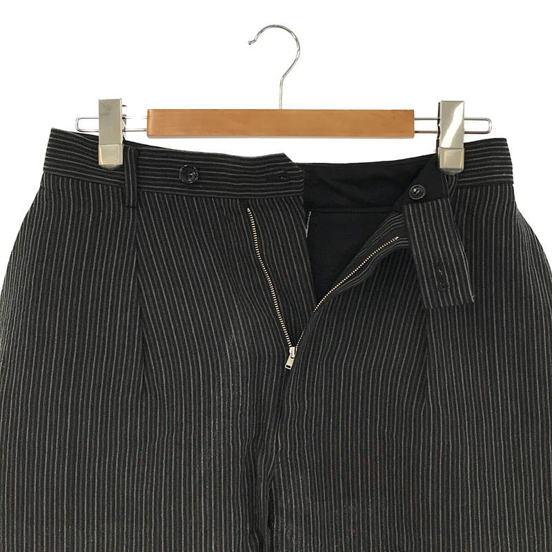 MAINU / マイヌ Linen/和紙 Ojo Stripe Side Dirts Pocket Wide Pants リネン ストライプ サイドダーツポケット ワイドパンツ