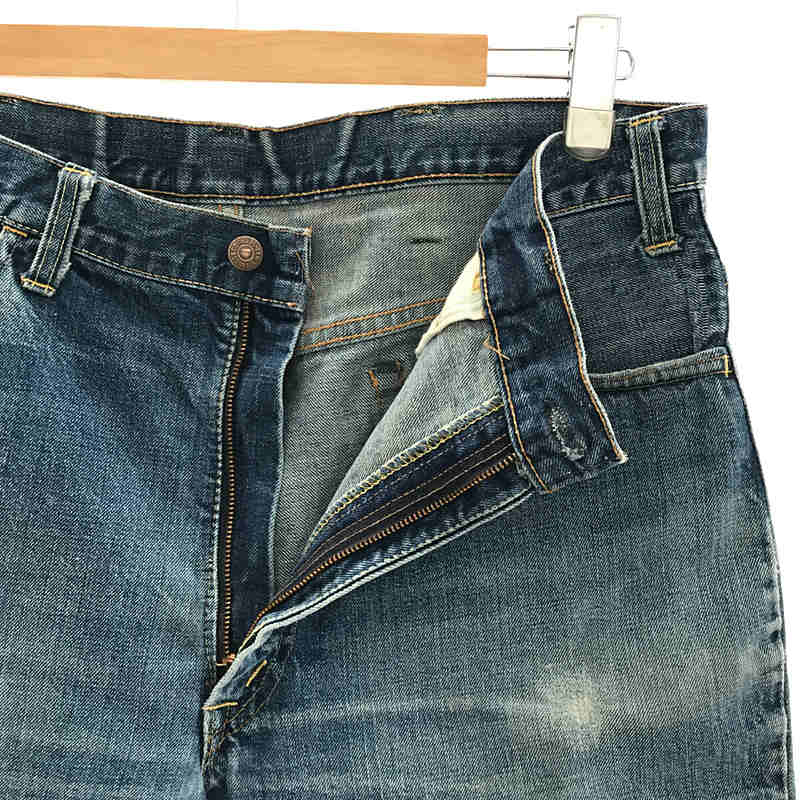 LEVI'S / リーバイス 珍品赤タブ 646 初期 66前期  シングル 42TALON  BIG E 均等V ボタン裏8 スタンプ イエローステッチ混 デニムパンツ