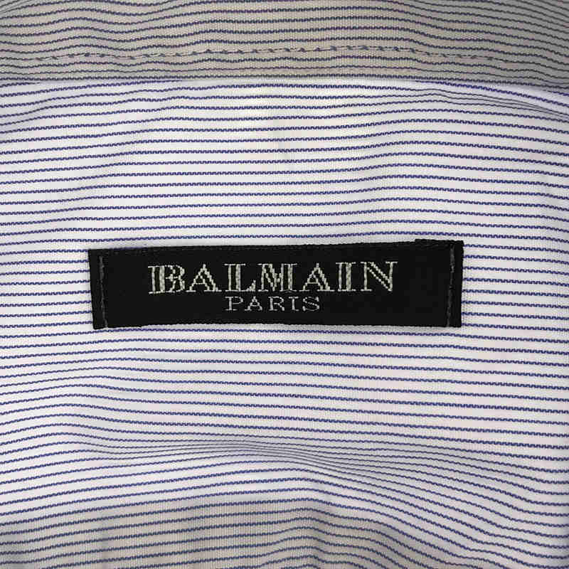 BALMAIN / バルマン フランス製 ペイント加工 ピンストライプ 比翼シャツ