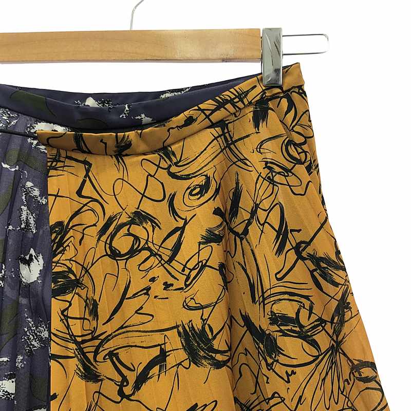 TOGA PULLA / トーガプルラ Print mix skirt プリント プリーツ スカート