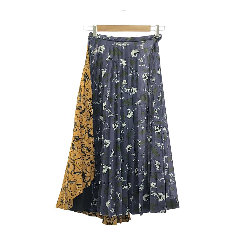 TOGA PULLA / トーガプルラ Print mix skirt プリント プリーツ スカート
