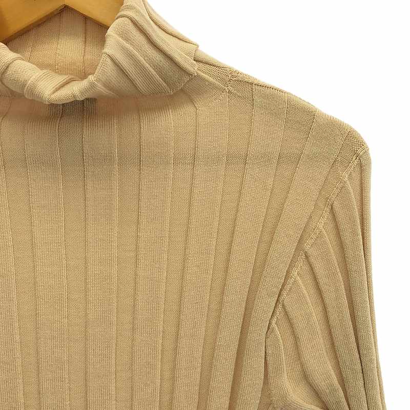 BASErange / ベースレンジ ウール ワイドリブ タートルネックニット