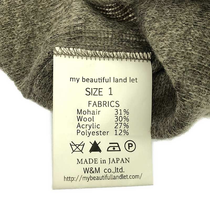 my beautiful landlet / マイビューティフルランドレット モヘヤ混 クルーネック ニット プルオーバー ユニセックス