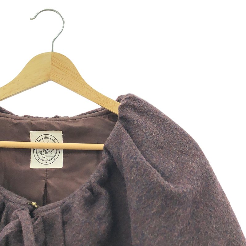 madder madder / マダマダ ウール ビッグカラー ジップ コート / 総裏地