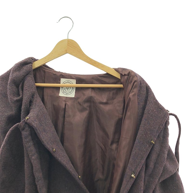 madder madder / マダマダ ウール ビッグカラー ジップ コート / 総裏地