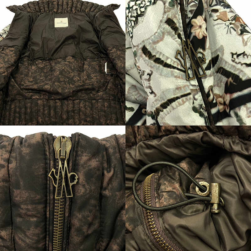 MONCLER / モンクレール FIEST GIUBBOTTO / 総柄 レイヤード スリーブ ドローストリング ダウンジャケット