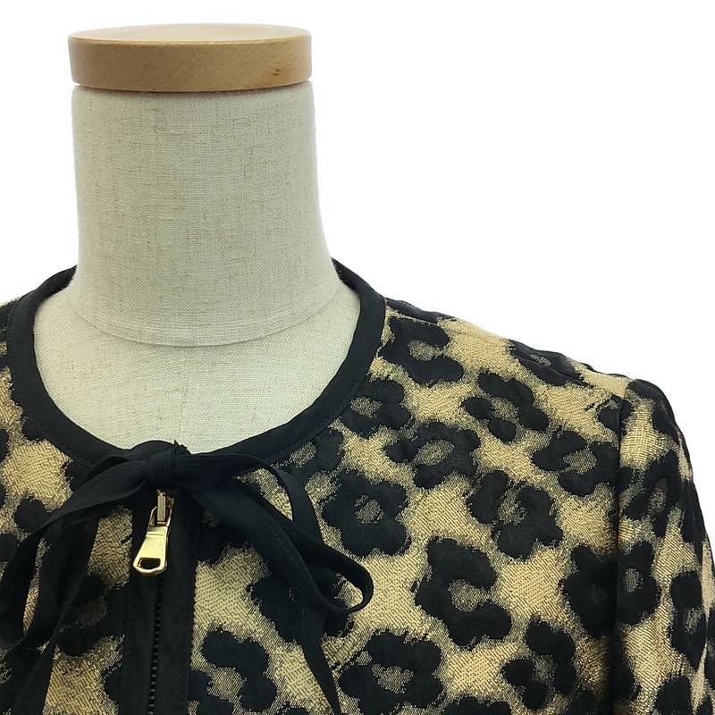 RED VALENTINO / レッドヴァレンティノ ノーカラー フラワー レオパード ジャケット