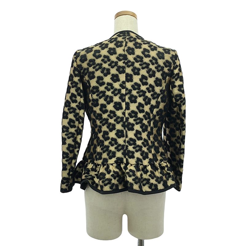 RED VALENTINO / レッドヴァレンティノ ノーカラー フラワー レオパード ジャケット