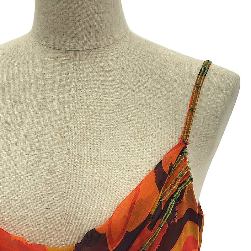 DIANE VON FURSTENBERG / ダイアンフォンファステンバーグ silk 100％ / シルク 総柄 ビジュー 装飾 ドレス ワンピース / 裏地付き