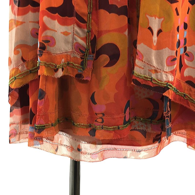 DIANE VON FURSTENBERG / ダイアンフォンファステンバーグ silk 100％ / シルク 総柄 ビジュー 装飾 ドレス ワンピース / 裏地付き