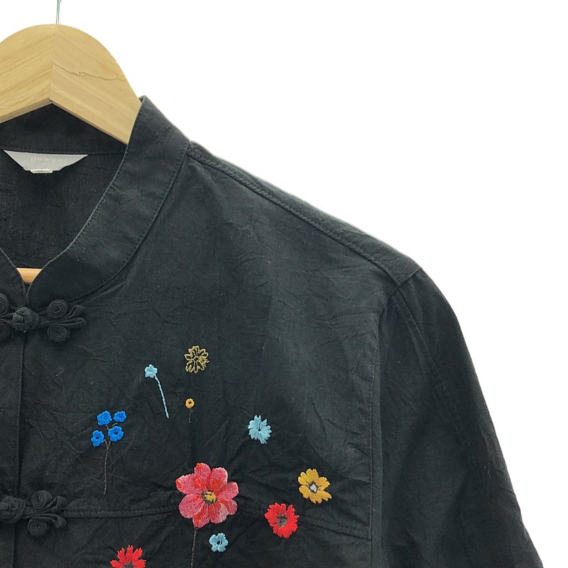 その他 コットン フラワー 刺しゅう チャイナ シャツ
