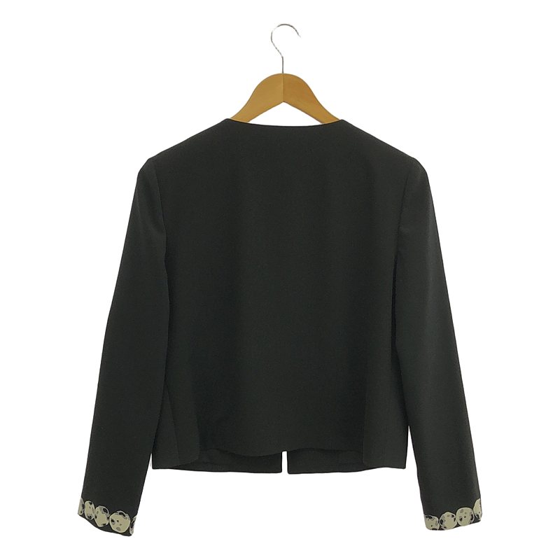 Moschino / モスキーノ 総柄 ノーカラー ジャケット / 総裏地