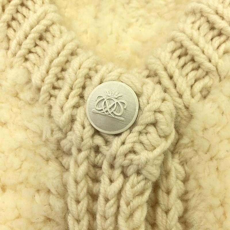 Drawer / ドゥロワー ボア リブニット エルボーパッチ  ロングコート