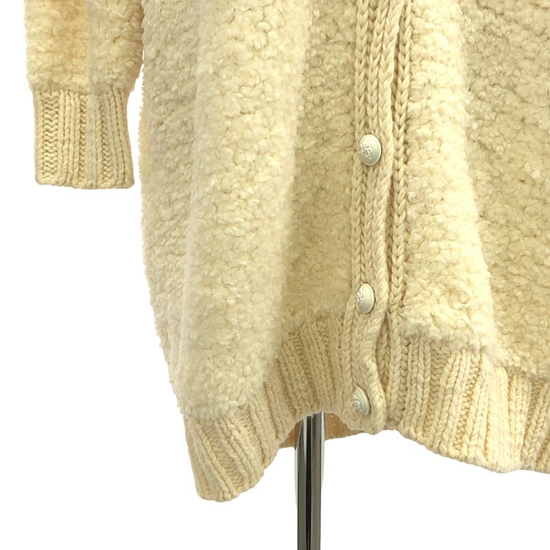 Drawer / ドゥロワー ボア リブニット エルボーパッチ  ロングコート