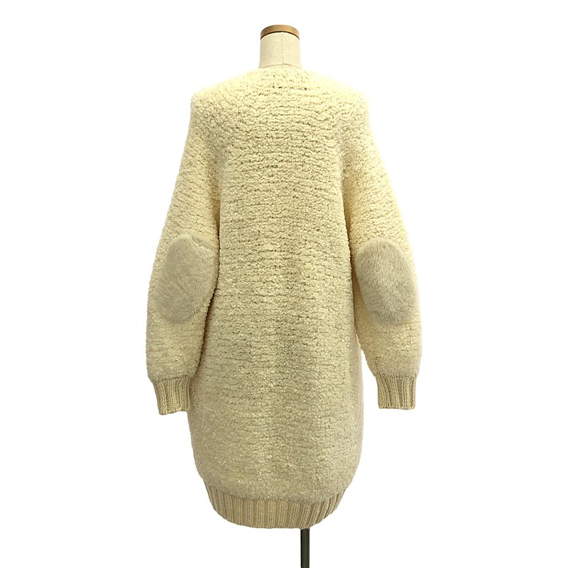 Drawer / ドゥロワー ボア リブニット エルボーパッチ  ロングコート