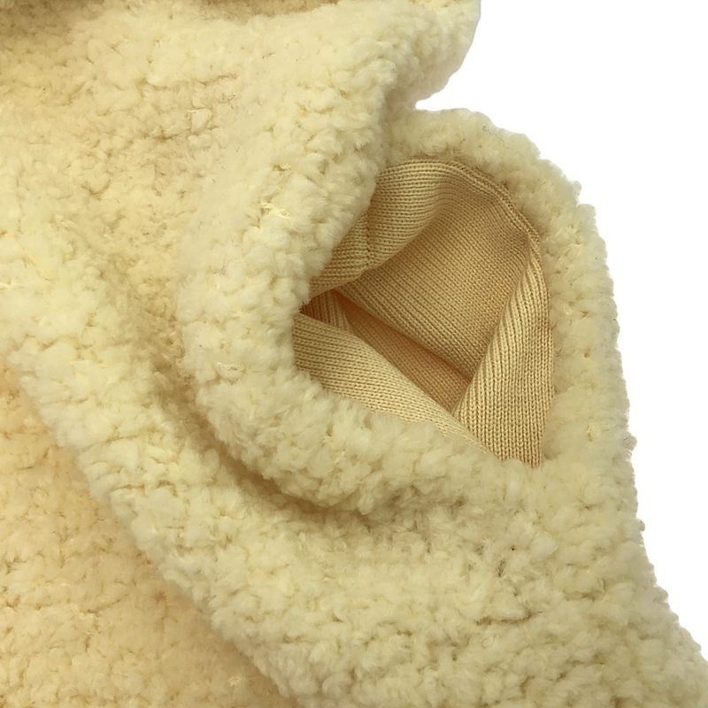 Drawer / ドゥロワー ボア リブニット エルボーパッチ  ロングコート