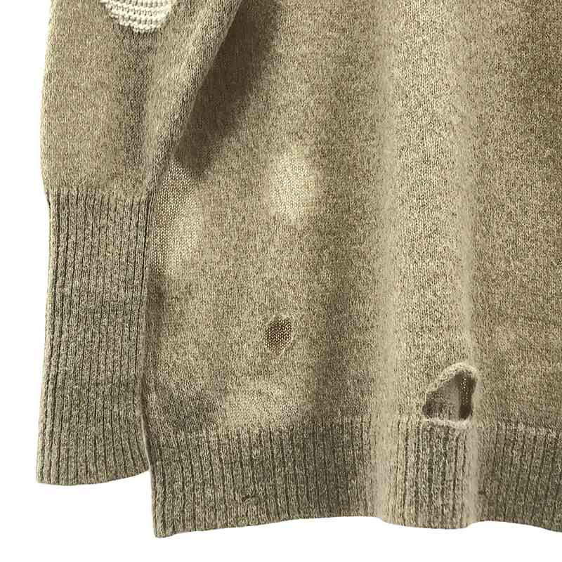 MM6 Maison Margiela / エムエムシックスメゾンマルジェラ Vネック エルボーパッチ ドロップショルダー ロング ニット