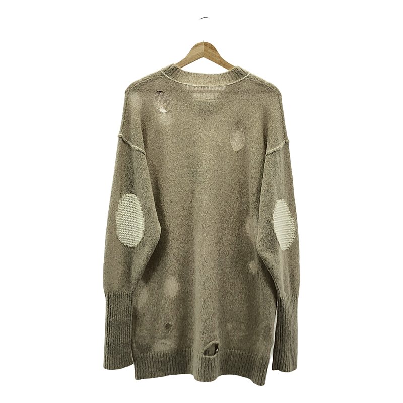 MM6 Maison Margiela / エムエムシックスメゾンマルジェラ Vネック エルボーパッチ ドロップショルダー ロング ニット