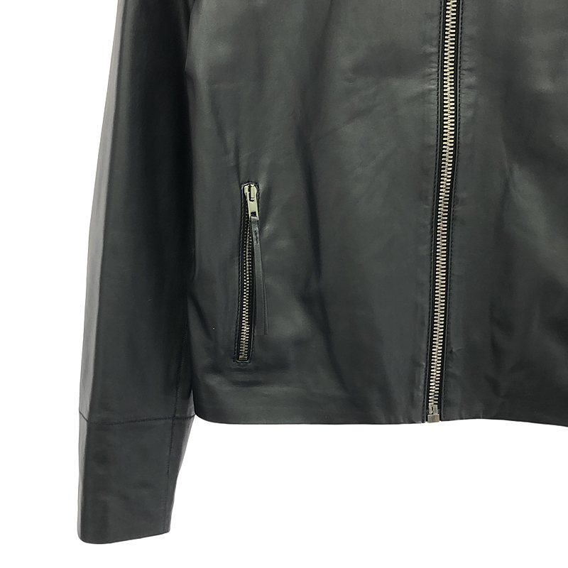 JOSEPH / ジョセフ 羊革 ラムレザー  ノーカラー ジャケット ブルゾン / 総裏地