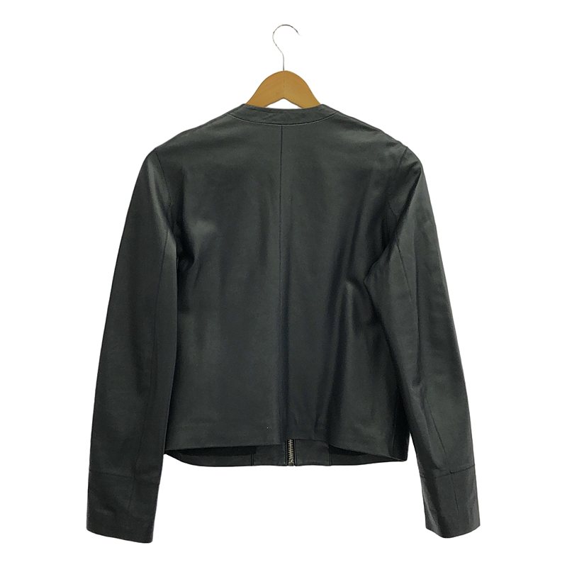 JOSEPH / ジョセフ 羊革 ラムレザー  ノーカラー ジャケット ブルゾン / 総裏地