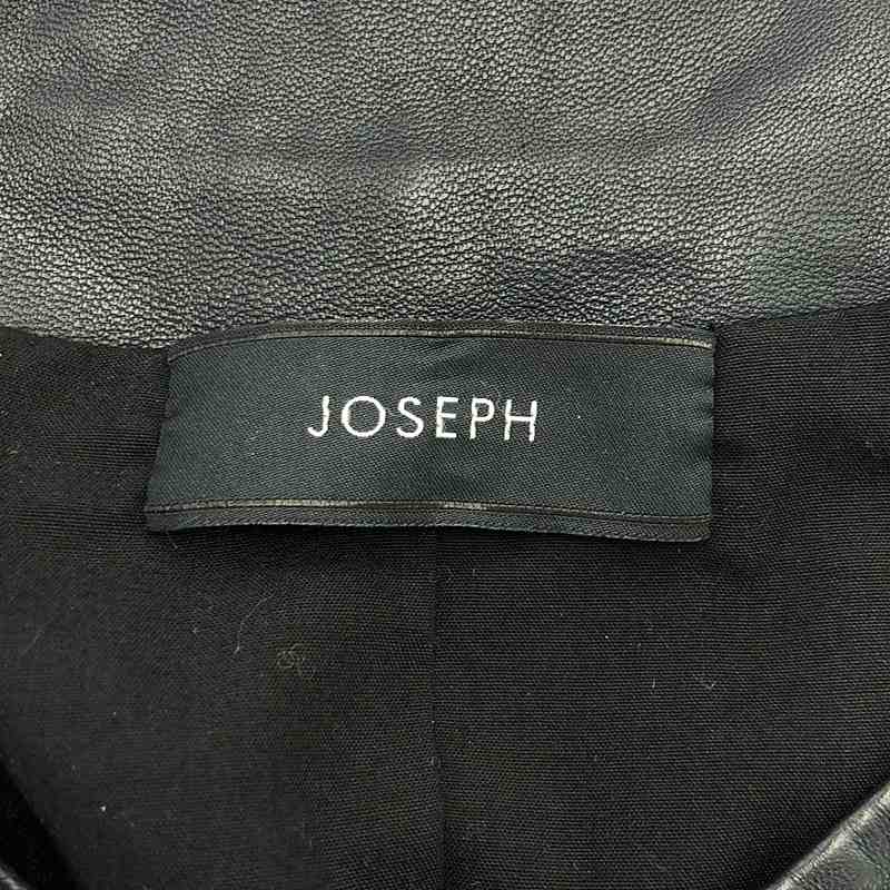 JOSEPH / ジョセフ 羊革 ラムレザー  ノーカラー ジャケット ブルゾン / 総裏地