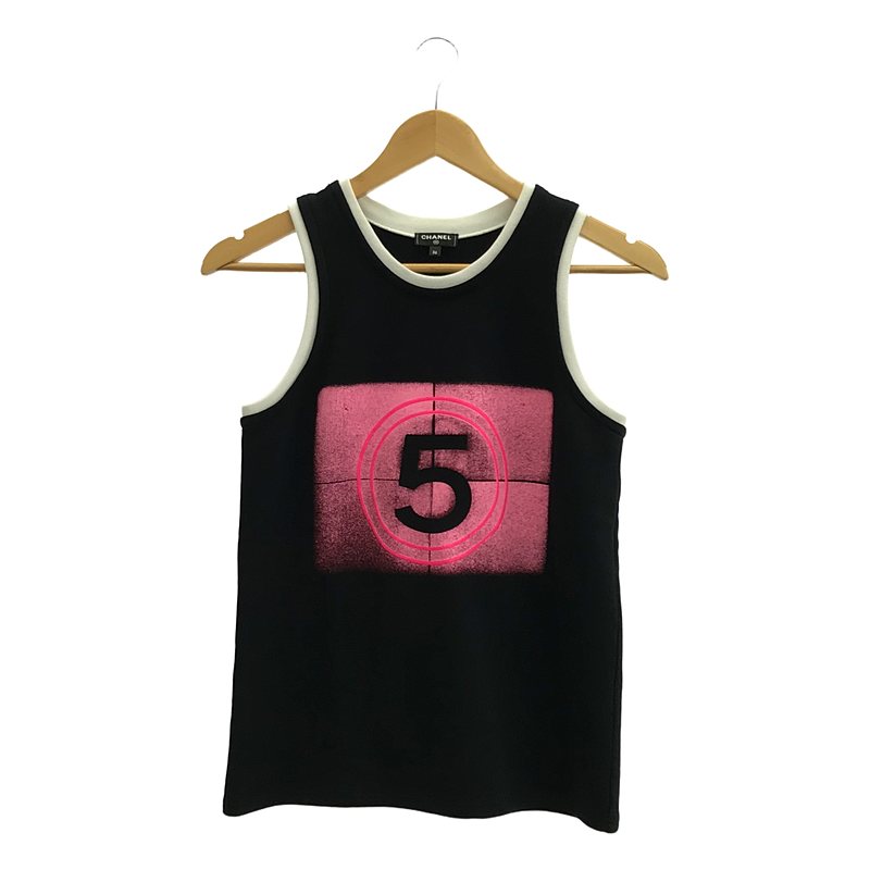 CHANEL / シャネル ココマーク ナンバリング レイヤードリブ スウェット タンクトップ カットソー