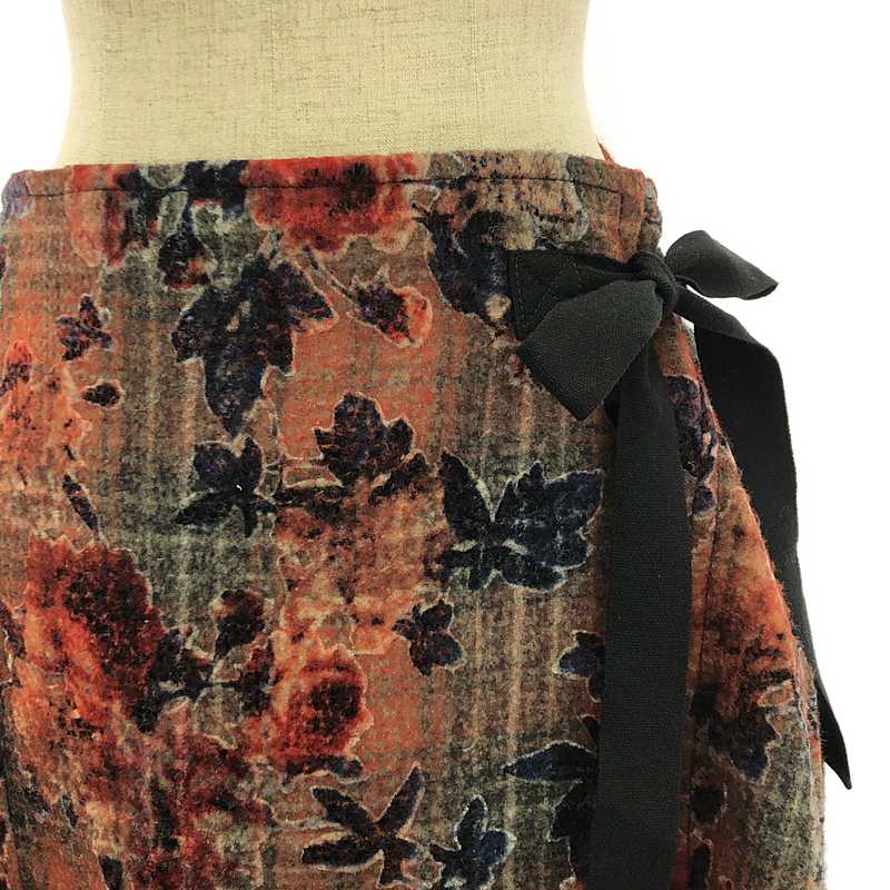 tricot COMME des GARCONS / トリココムデギャルソン フラワージャガード チェックドッキング フリルスカート