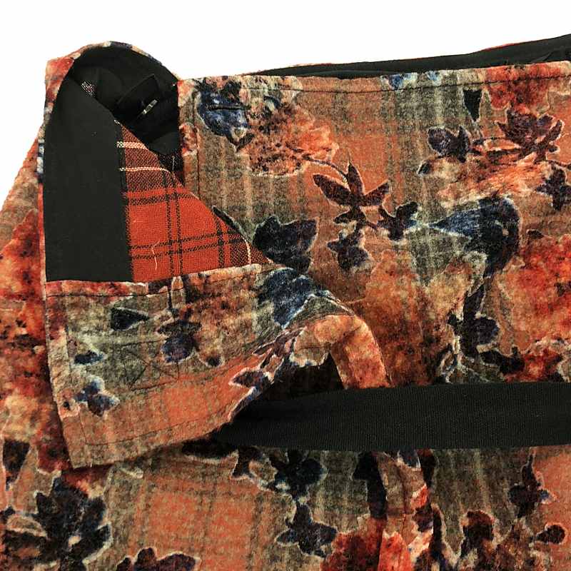 tricot COMME des GARCONS / トリココムデギャルソン フラワージャガード チェックドッキング フリルスカート