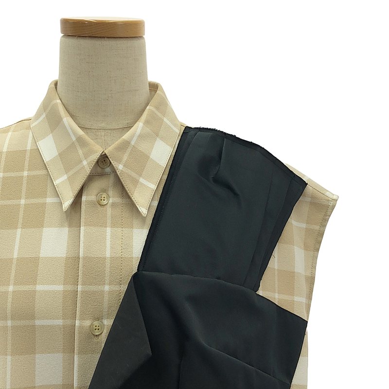 MM6 Maison Margiela / エムエムシックスメゾンマルジェラ チェック 切替 シャツ ワンピース