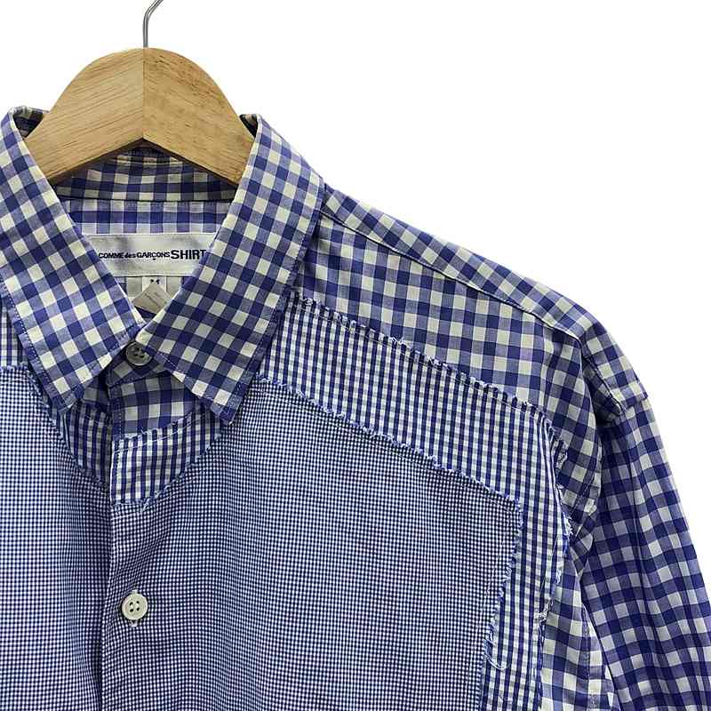 COMME des GARCONS SHIRT / コムデギャルソンシャツ フロントパッチワーク ギンガムチェック コットン シャツ