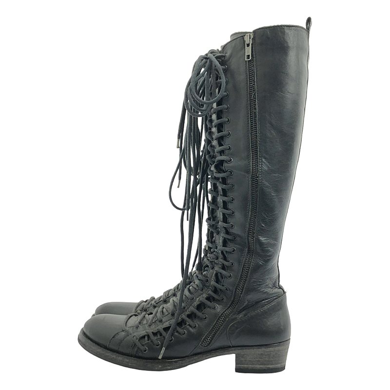 ANN DEMEULEMEESTER / アンドゥムルメステール Triple Lace-Up Long Boots レザーブーツ