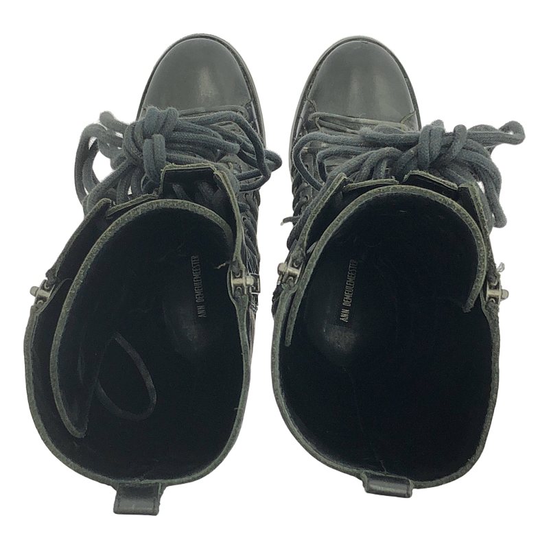ANN DEMEULEMEESTER / アンドゥムルメステール Triple Lace-Up Long Boots レザーブーツ