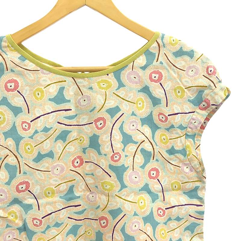 mina perhonen / ミナペルホネン Hanna / リネン 総柄 ノースリーブブラウス