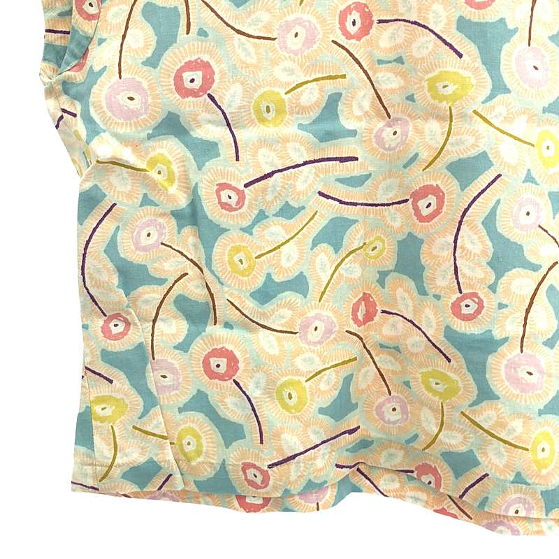 mina perhonen / ミナペルホネン Hanna / リネン 総柄 ノースリーブブラウス