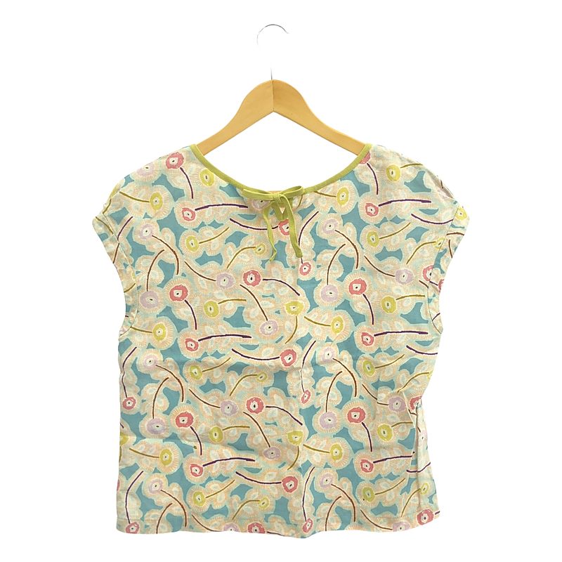 mina perhonen / ミナペルホネン Hanna / リネン 総柄 ノースリーブブラウス