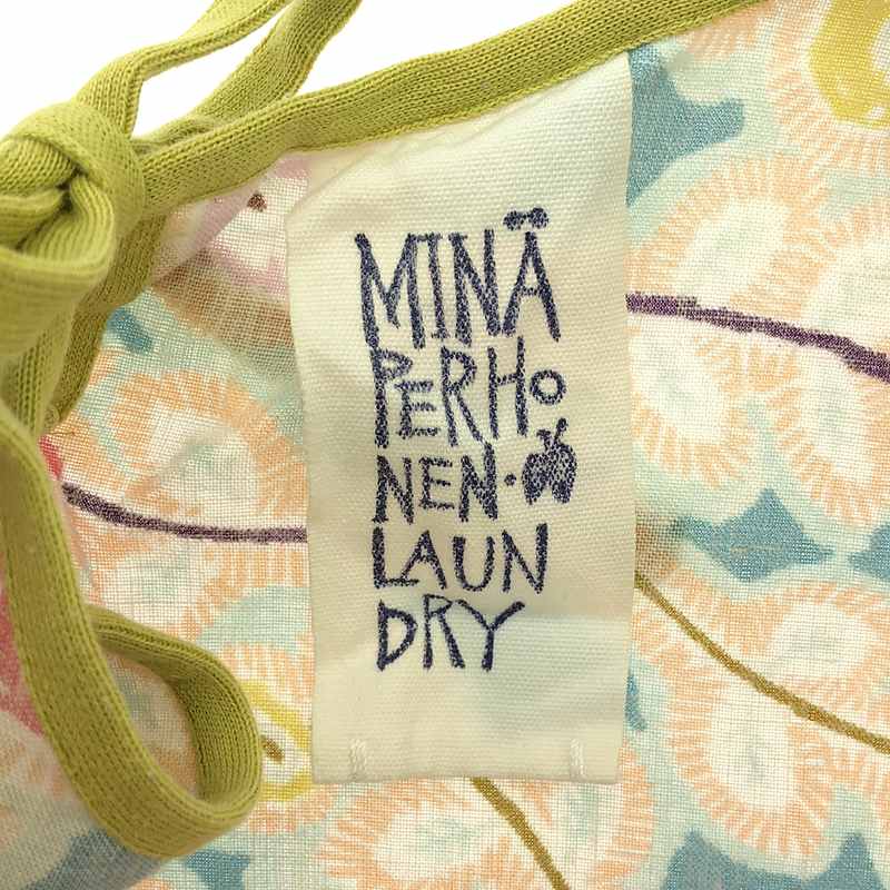 mina perhonen / ミナペルホネン Hanna / リネン 総柄 ノースリーブブラウス