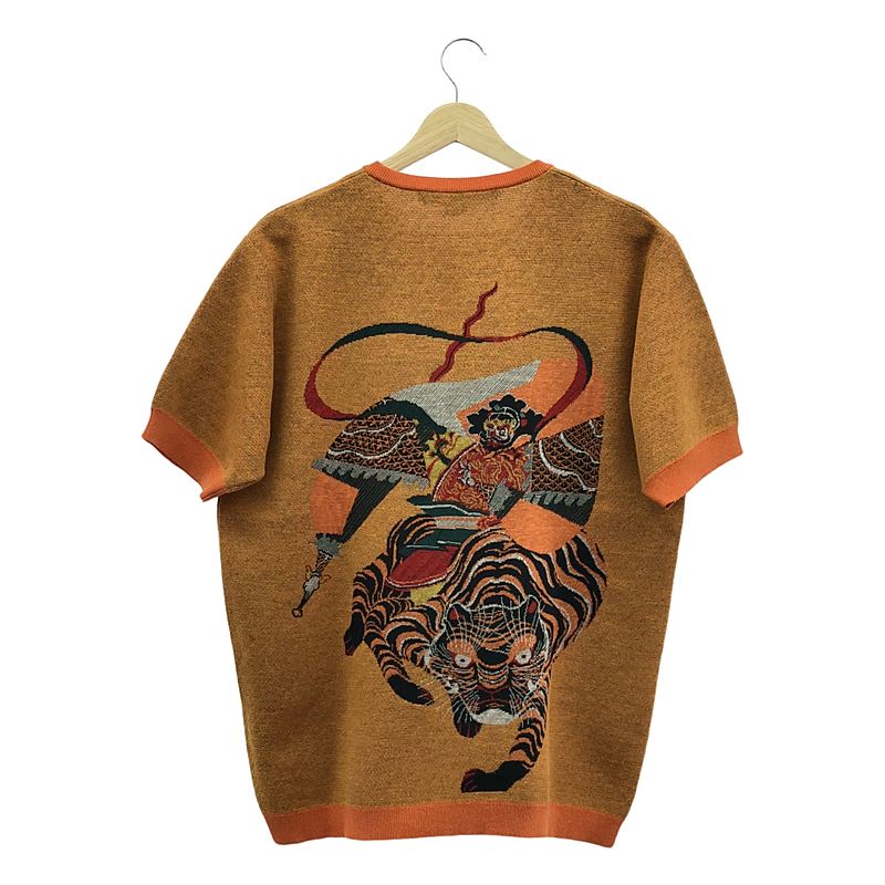 JUNYA WATANABE MAN / ジュンヤワタナベマン Multi Material Mix Jacqueard Tiger Pattern ハーフスリーブ ニット