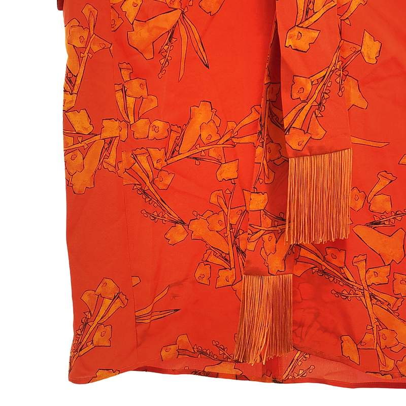 その他 総柄 バックジップ タイ  ブラウス