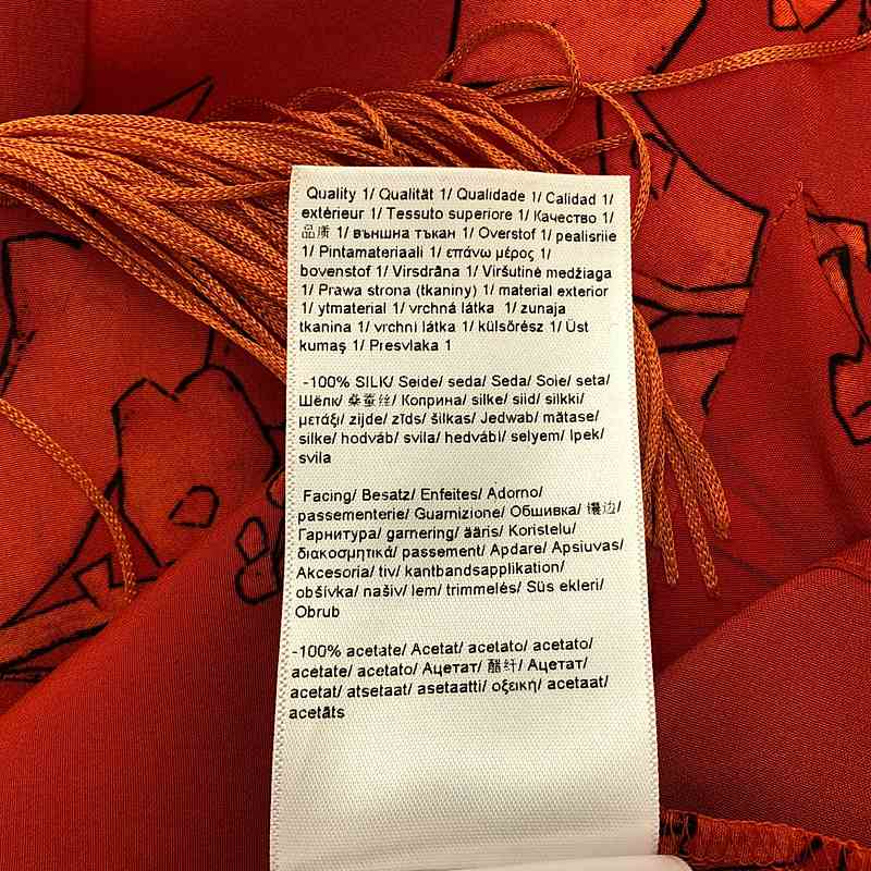 その他 総柄 バックジップ タイ  ブラウス